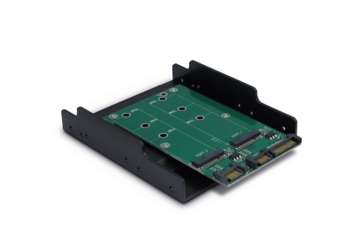 Inter-Tech Trägerrahmen KT005B PCI 3,5 2xSATA -> 2xM.2 SATA retail