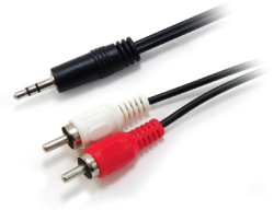 Equip Audiokabel 3.5mm->2xRCA St/St 2.50m schwarz...