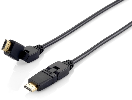 Equip HDMI HS Ethernet 2.0 18Gb 180° 4K/60Hz 3.00m schwarz Polybeutel
