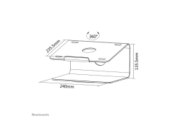 Neomounts Deskstand Laptop/IPAD-Ständer silber alu gebürstet
