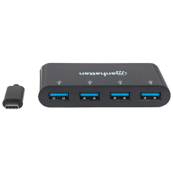 MANHATTAN USB 3.1 Gen1 TypC-Hub 4 USB A-Ports Strom...