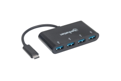 MANHATTAN USB 3.1 Gen1 TypC-Hub 4 USB A-Ports Strom...