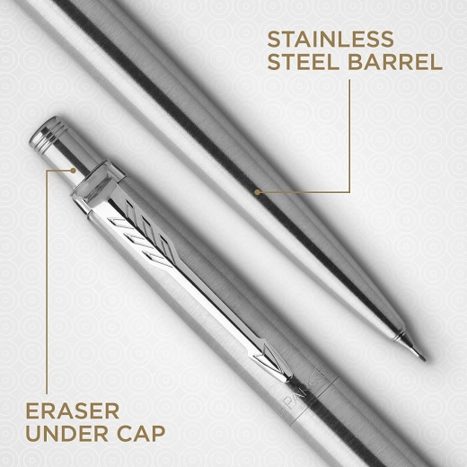 Parker Jotter Druckbleistift | Edelstahl mit Chromzierteilen | 0,5mm | HB #2 | Geschenkbox