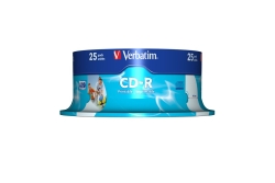 CD-R Verbatim 700MB 25pcs Pack 52x Spindel printable retail