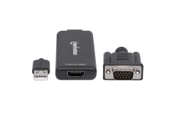MANHATTAN HDMI Konverter VGA USB weiß