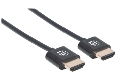 MANHATTAN HDMI-Kabel ultradünn mit Ethernet 1 m. schwarz