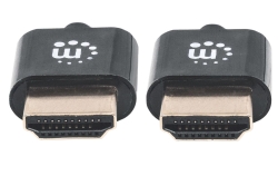 MANHATTAN HDMI-Kabel ultradünn mit Ethernet 1 m. schwarz