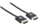 MANHATTAN HDMI-Kabel ultradünn mit Ethernet 1 m. schwarz