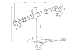 IIYAMA Desk Mount DS1002D-B1 Dual with Stand 10-30 VESA
