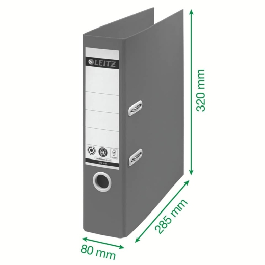 1018 Qualitäts-Ordner Recycle 180° - A4, 80 mm, klimaneutral, schwarz