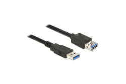DELOCK USB Verl. USB3.0 A -> A St/Bu 5.00m schwarz