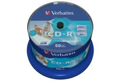 CD-R Verbatim 700MB 50pcs Pack 52x Spindel azo wide printab retail
