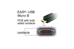 DELOCK USB Kabel A -> Micro-B St/St 3.00m 90°gew. Eas