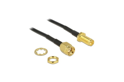 DELOCK HF Adapter RP-SMA -> RP-SMA zum Einbau 200mm S