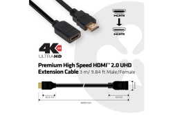 Club3D HDMI-Kabel 2.0 UHD-Verlängerungskabel 3 Meter St/Bu retail