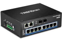TRENDnet Industrie Switch 10 Port Gbit IP30 DIN-Rail Metall