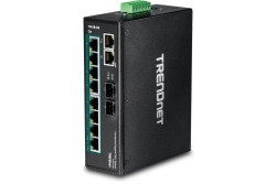 TRENDnet Industrie Switch 10 Port Gbit PoE+ DIN-Rail Metall