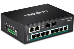 TRENDnet Industrie Switch 10 Port Gbit PoE+ DIN-Rail Metall