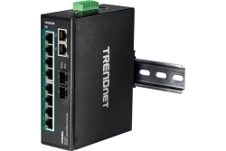 TRENDnet Industrie Switch 10 Port Gbit PoE+ DIN-Rail Metall
