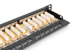 DIGITUS Patchpanel 0,5HE 24-Port Cat6 geschirmt schwarz