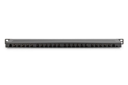 DIGITUS Patchpanel 0,5HE 24-Port Cat6 geschirmt schwarz