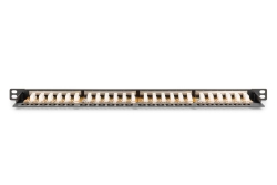 DIGITUS Patchpanel 0,5HE 24-Port Cat6 geschirmt schwarz