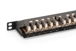 DIGITUS Patchpanel 0,5HE 24-Port Cat6 geschirmt schwarz