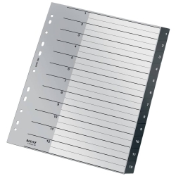 1209 Ordnerregister Recycle - 1-12, A4 extra breit, PP,...