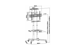 Equip Bodenstandhalter 37-70/1TFT 50kg Multifunkt. sw lite Retail