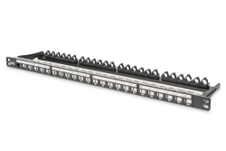 DIGITUS Patchpanel 0,5HE 24-Port Modular geschirmt schwarz
