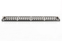 DIGITUS Patchpanel 0,5HE 24-Port Modular geschirmt schwarz
