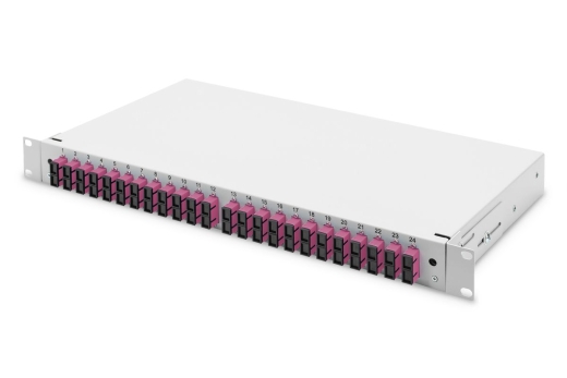 DIGITUS LWL Spleißbox 1HE bestückt 24x SC DX OM4 grau