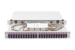 DIGITUS LWL Spleißbox 1HE bestückt 24x SC DX OM4 grau