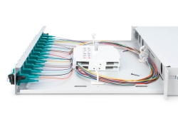 DIGITUS LWL Spleißbox 1HE bestückt 12x LC DX OM3 grau