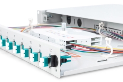 DIGITUS LWL Spleißbox 1HE bestückt 12x LC DX OM3 grau