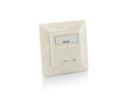 Equip Cat6a Unterputzdose+Frontplatte 2xRJ45 45°5Stk...
