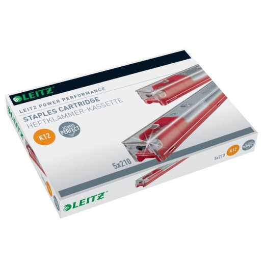 5594 Heftklammern K12 - Einweg-Kassette, 5x210 Stück, rot