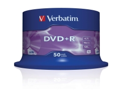 DVD+R Verbatim 4,7GB 50pcs Pack 16x Spindel azo silber...