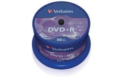 DVD+R Verbatim 4,7GB 50pcs Pack 16x Spindel azo silber...