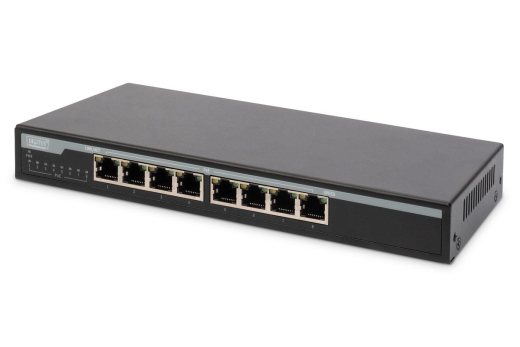DIGITUS Switch 8-Port Gigabit 135W PoE Unmanaged schwarz