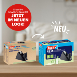 Tischabroller Easy Cut® Economy - für Rollen bis 33m : 19mm, schwarz, 100% Recycling-Plastik