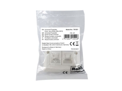 Equip Frontplatte 2xKeystone Jack 45° Universal RAL9010