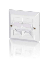 Equip Frontplatte 2xKeystone Jack 45° Universal RAL9010