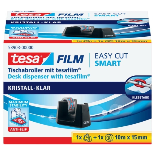 Tischabroller Easy Cut® Smart ecoLogo® - inkl. 1 Rolle Klebefilm kristall-klar