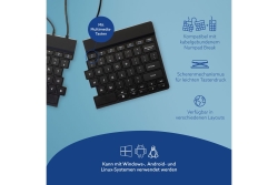 R-Go Tastatur Split Break US-Layout verkabelt schwarz