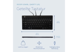R-Go Tastatur Split Break US-Layout verkabelt schwarz