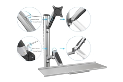 DIGITUS WAH 17-27 1TFT 2Gelenke silber Max. 6KG