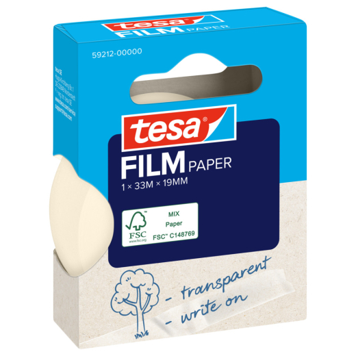 Klebeband tesafilm® Paper, Papier, 33m x 19mm, transparent