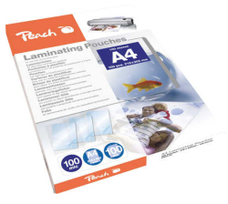 Peach Laminierfolien A4 100mic glänzend PP500-02 100PK