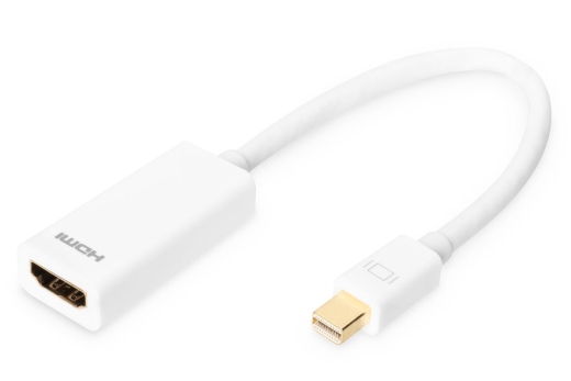 DIGITUS DisplayPortKabel miniDP -> HDMI-A St/Bu 0.15m weiß